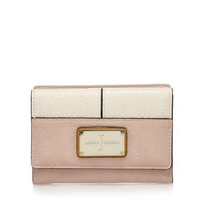 Pink textured flap-over wallet